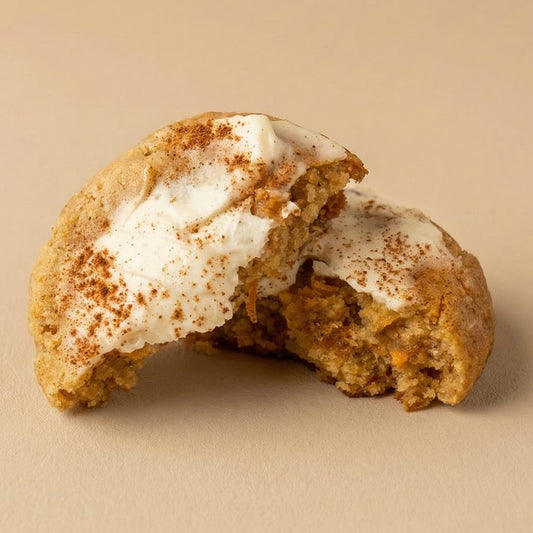 Two cookies with cream filling carrot cake