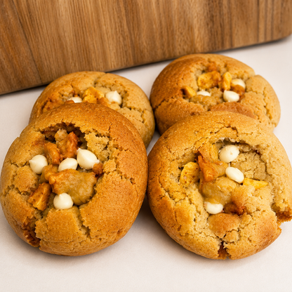 box of 4 salted honeycomb white chocolate cookie premium ingredients UK Delivery dessert